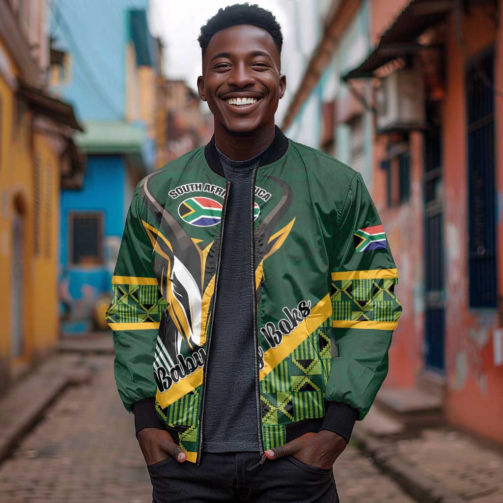 Custom Rugby South Africa Bomber Jacket Baby Boks Go Champions