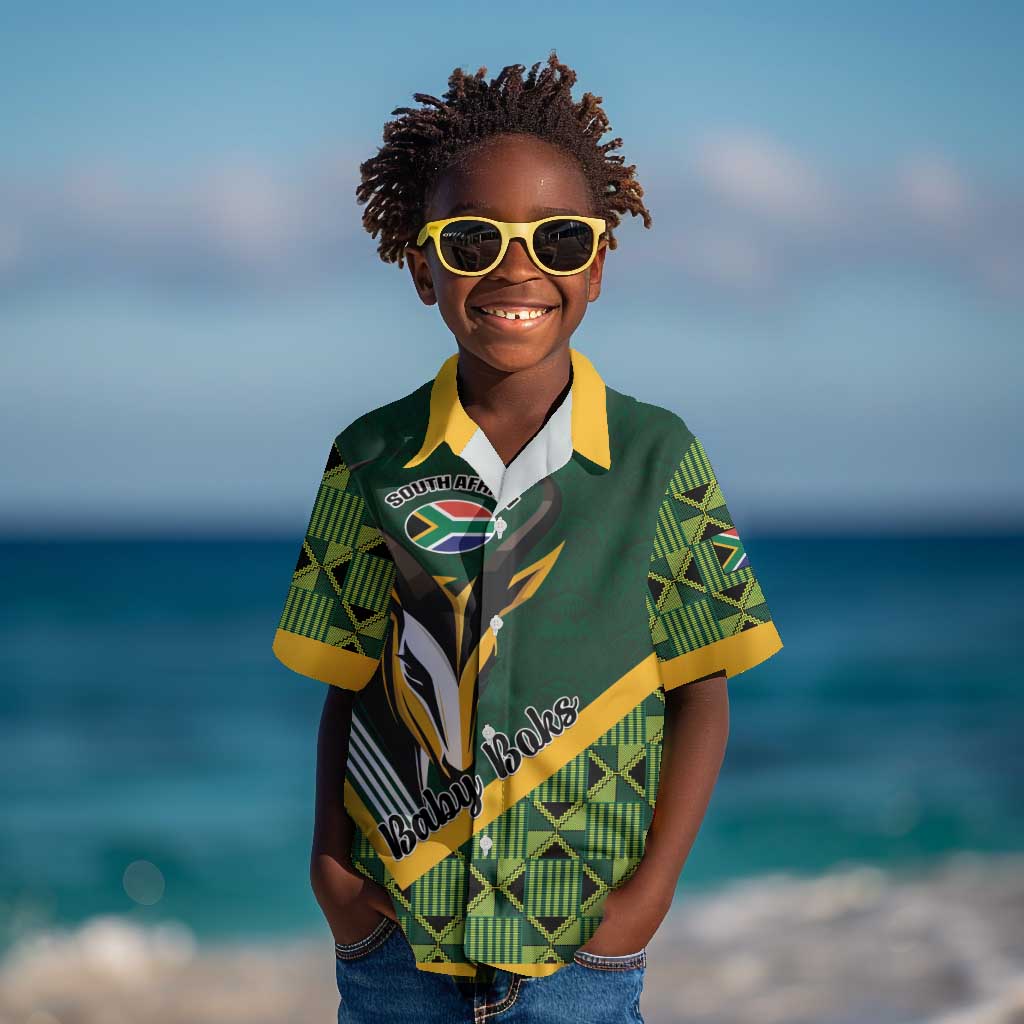 Custom Rugby South Africa Kid Hawaiian Shirt Baby Boks Go Champions