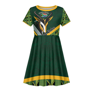 Custom Rugby South Africa Kid Short Sleeve Dress Baby Boks Go Champions