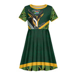 Custom Rugby South Africa Kid Short Sleeve Dress Baby Boks Go Champions