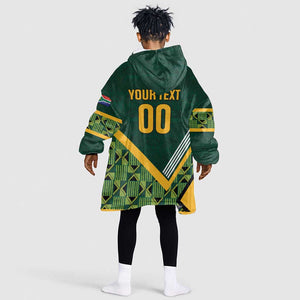 Custom Rugby South Africa Kid Wearable Blanket Hoodie Baby Boks Go Champions