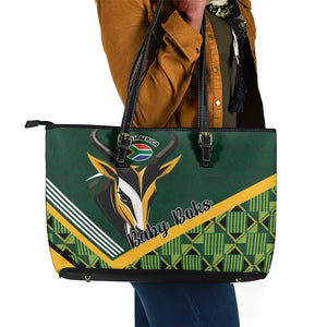 Rugby South Africa Leather Tote Bag Baby Boks Go Champions