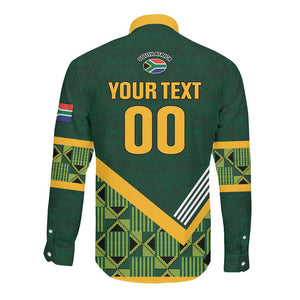 Custom Rugby South Africa Long Sleeve Button Shirt Baby Boks Go Champions