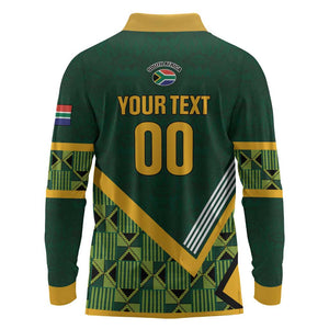 Custom Rugby South Africa Long Sleeve Polo Shirt Baby Boks Go Champions