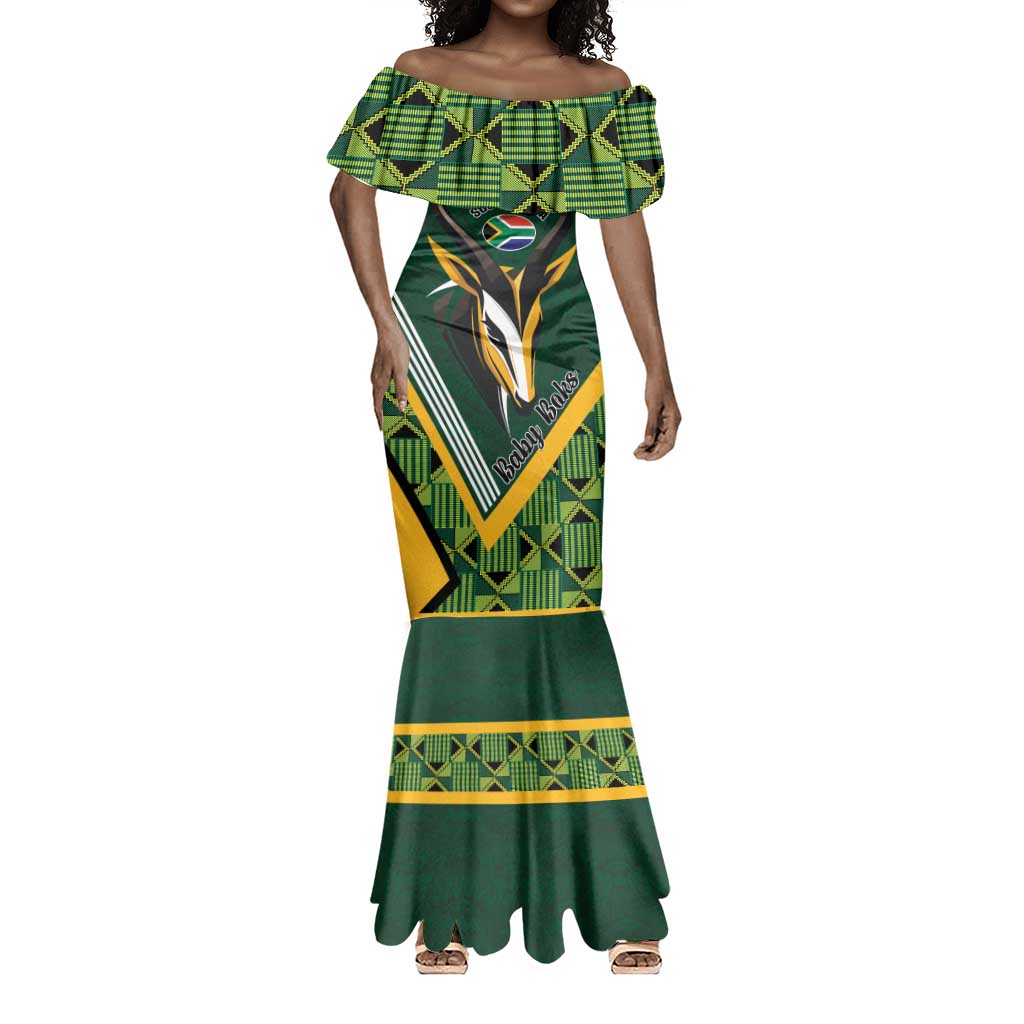 Custom Rugby South Africa Mermaid Dress Baby Boks Go Champions
