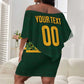 Custom Rugby South Africa Off Shoulder Short Dress Baby Boks Go Champions