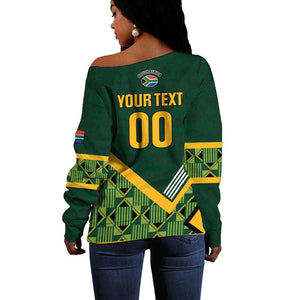 Custom Rugby South Africa Off Shoulder Sweater Baby Boks Go Champions
