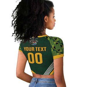 Custom Rugby South Africa Raglan Cropped T shirt Baby Boks Go Champions