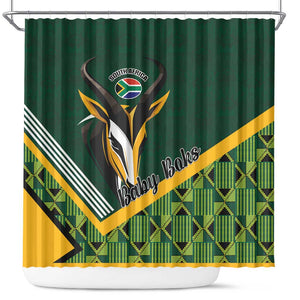 Rugby South Africa Shower Curtain Baby Boks Go Champions
