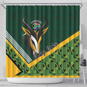Rugby South Africa Shower Curtain Baby Boks Go Champions