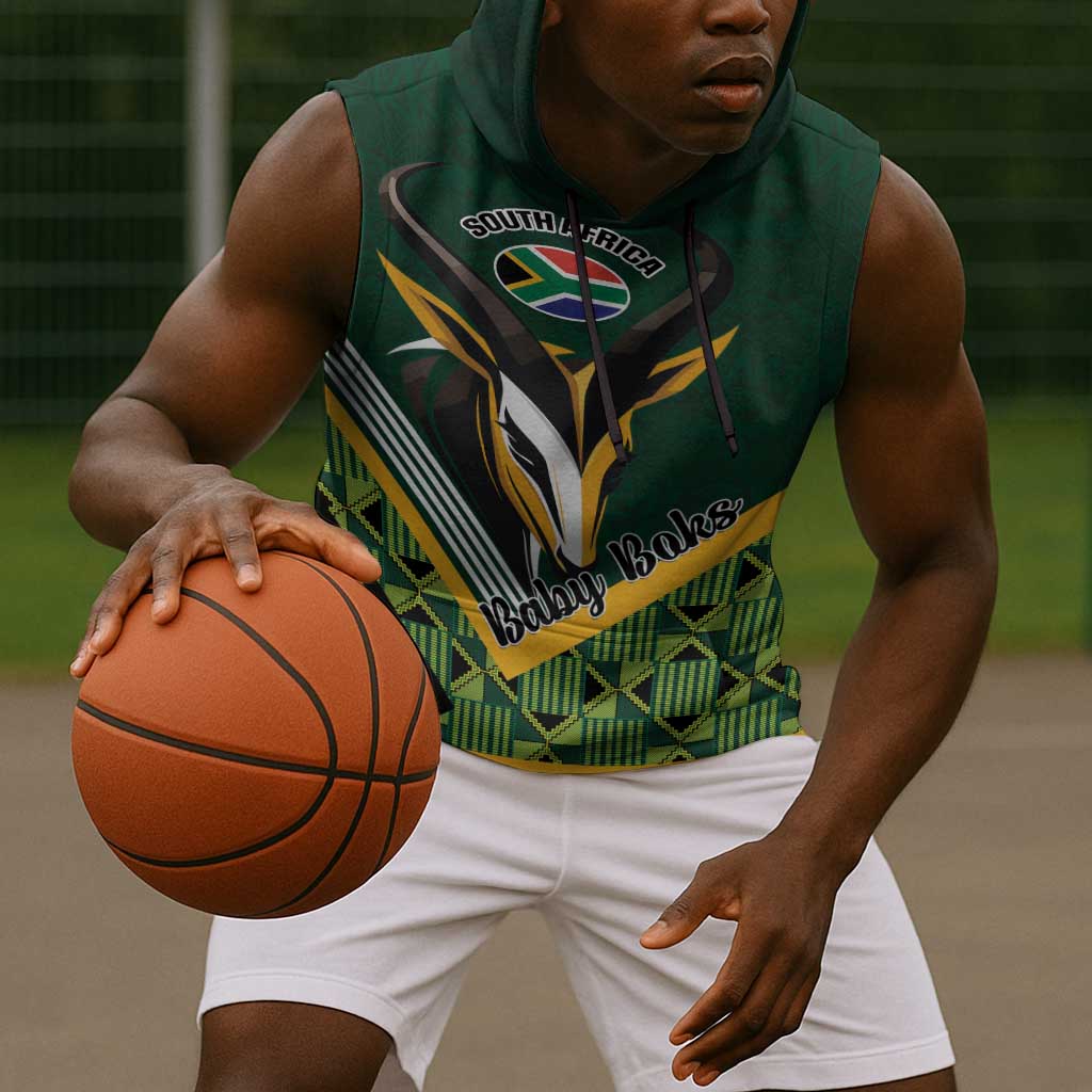 Custom Rugby South Africa Sleeveless Hoodie Baby Boks Go Champions - African Pride