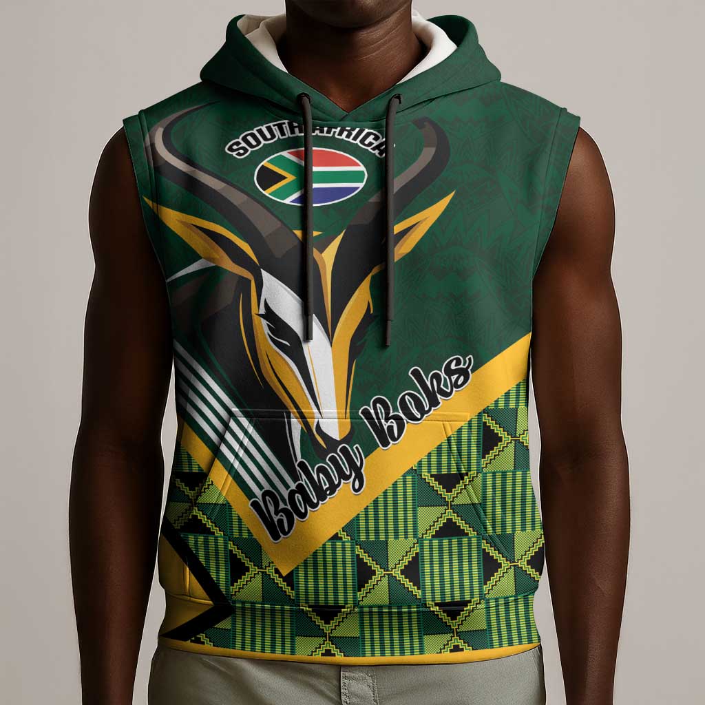 Custom Rugby South Africa Sleeveless Hoodie Baby Boks Go Champions - African Pride