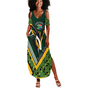 Custom Rugby South Africa Summer Maxi Dress Baby Boks Go Champions