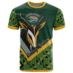 Custom Rugby South Africa T shirt Baby Boks Go Champions