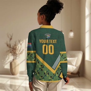 Custom Rugby South Africa Women Casual Shirt Baby Boks Go Champions
