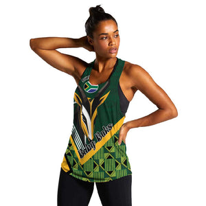 Custom Rugby South Africa Women Racerback Tank Baby Boks Go Champions