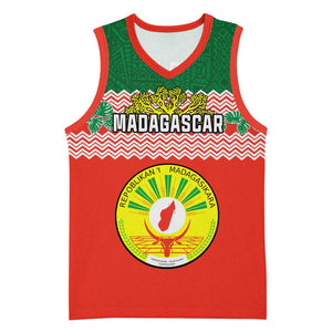 Personalized Madagascar Basketball Jersey with Madagasikara Seal and Baobab African Pattern - African Pride