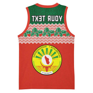 Personalized Madagascar Basketball Jersey with Madagasikara Seal and Baobab African Pattern - African Pride