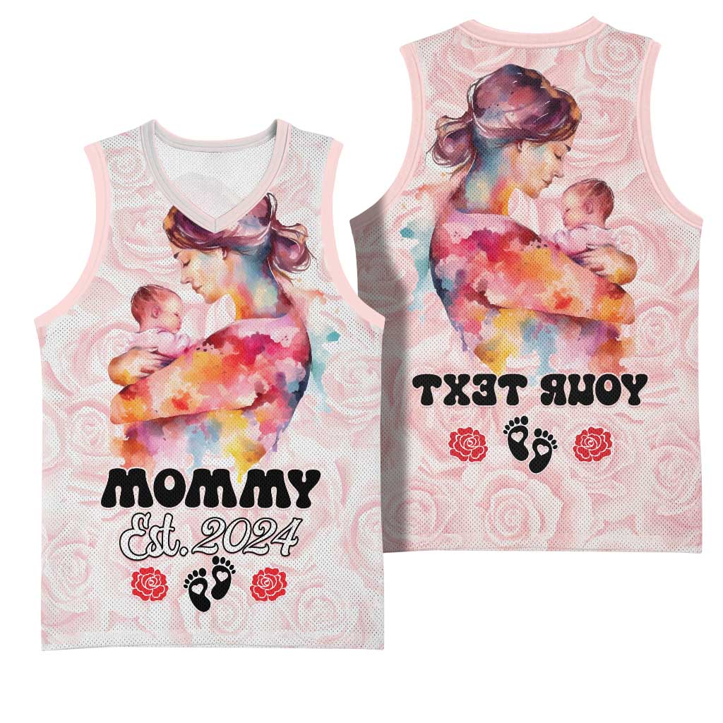 Happy Mother Day Basketball Jersey Mommy Est 2024 - African Pride