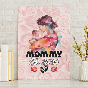 Happy Mother Day Canvas Wall Art Mommy Est 2024