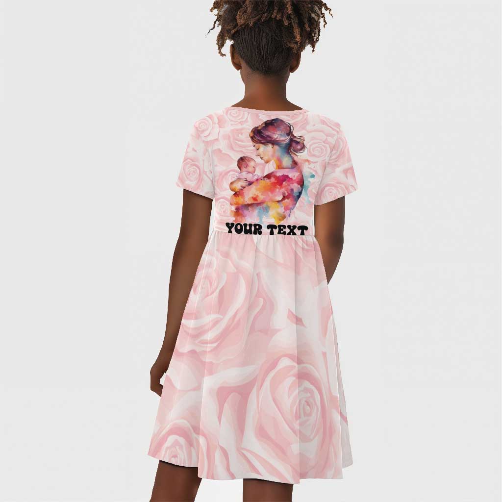 Happy Mother Day Kid Short Sleeve Dress Mommy Est 2024