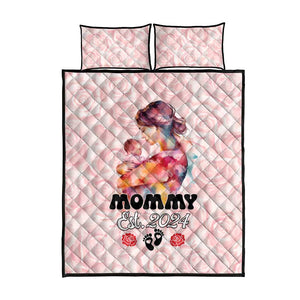 Happy Mother Day Quilt Bed Set Mommy Est 2024