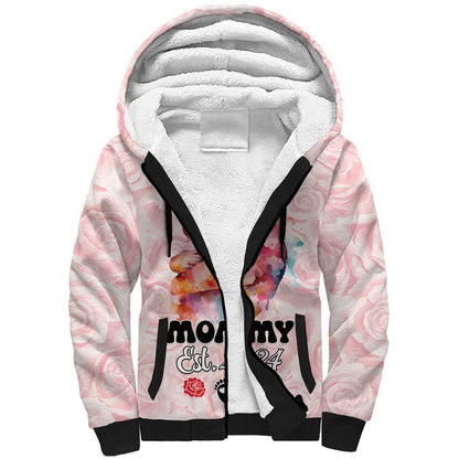Happy Mother Day Sherpa Hoodie Mommy Est 2024
