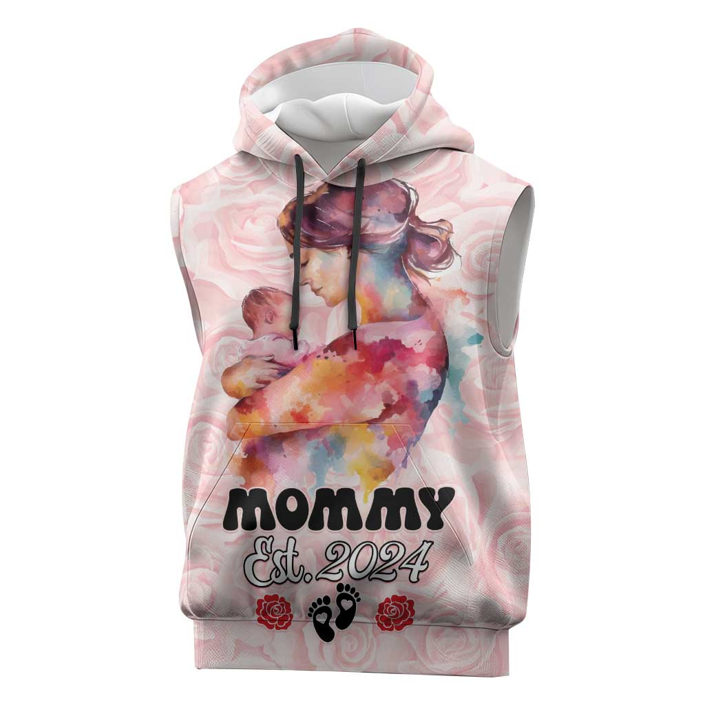 Happy Mother Day Sleeveless Hoodie Mommy Est 2024 - African Pride