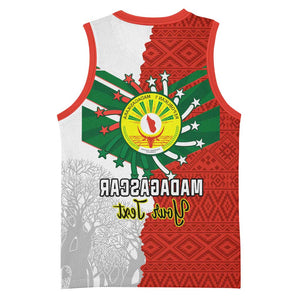 Personalized Madagascar Independence Day Basketball Jersey - 26 June, Baobab Mix African Pattern - African Pride