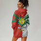 Personalized Madagascar Independence Day Hoodie Dress - 26 June, Baobab Mix African Pattern