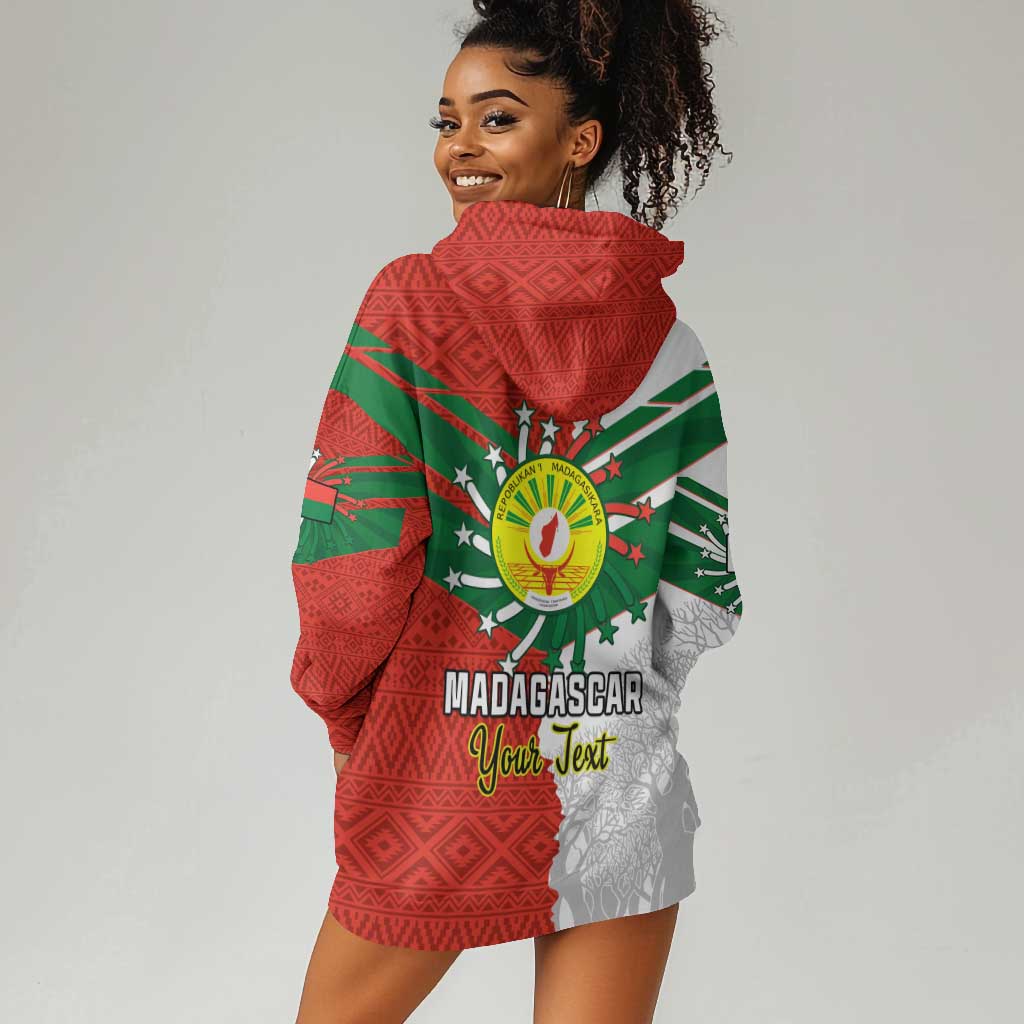 Personalized Madagascar Independence Day Hoodie Dress - 26 June, Baobab Mix African Pattern