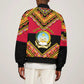 Angola Independence Day Bomber Jacket with Coat of Arms and Samakaka Pattern