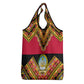 Angola Independence Day Grocery Bag with Coat of Arms and Samakaka Pattern
