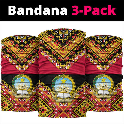 Angola Independence Day Neck Gaiter Coat of Arms and Samakaka Pattern LT01