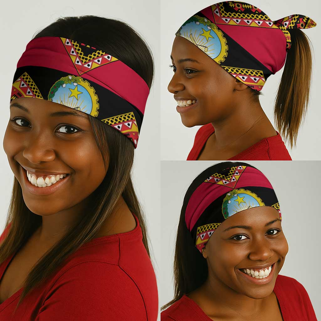 Angola Independence Day Neck Gaiter Coat of Arms and Samakaka Pattern LT01