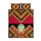 Angola Independence Day Quilt Bed Set with Coat of Arms and Samakaka Pattern