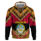 Angola Independence Day Zip Hoodie with Coat of Arms and Samakaka Pattern