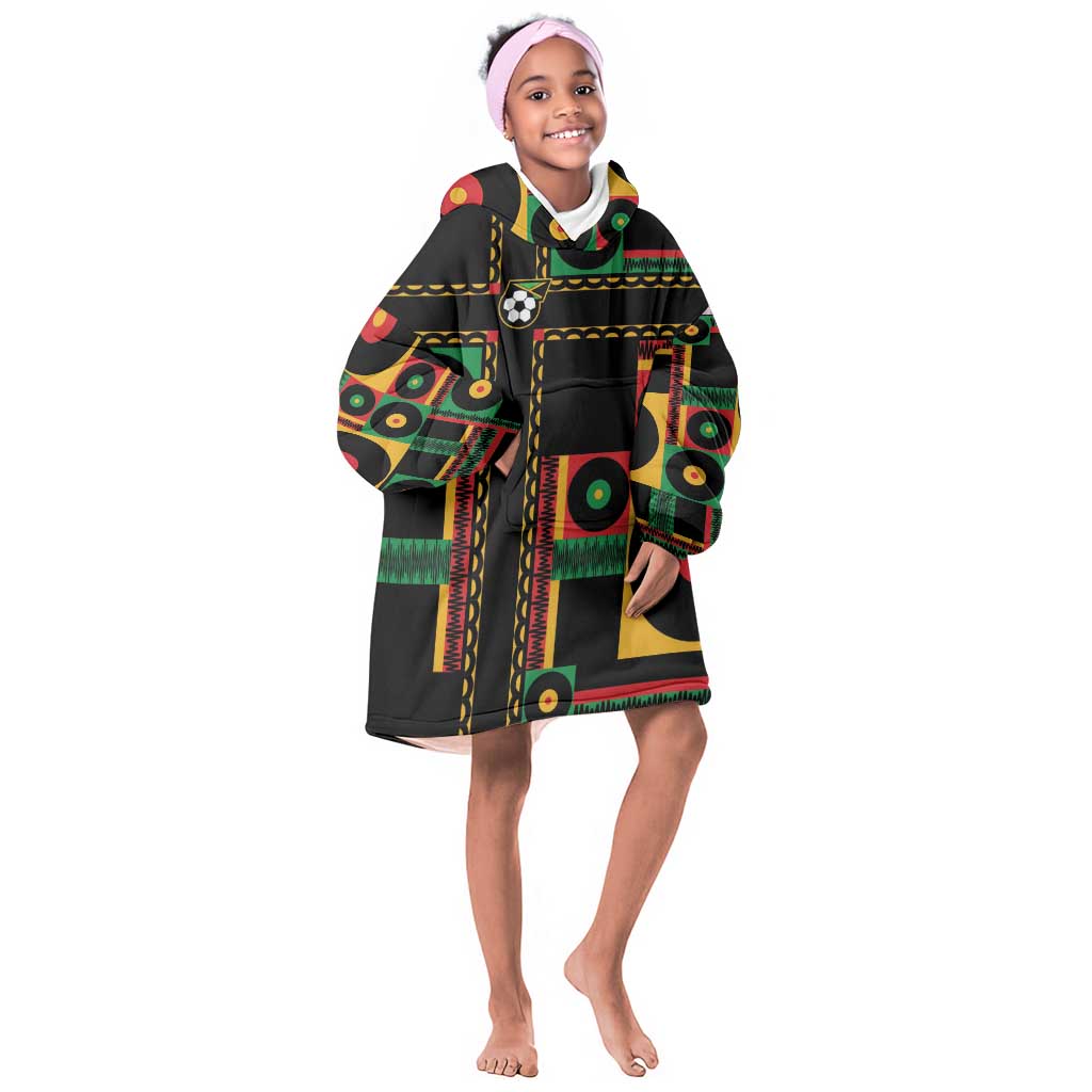 Jamaica Soccer 2026 Kid Wearable Blanket Hoodie Reggae Stylized