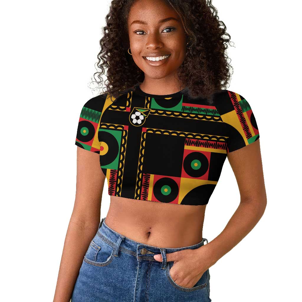 Jamaica Soccer 2026 Raglan Cropped T shirt Reggae Stylized