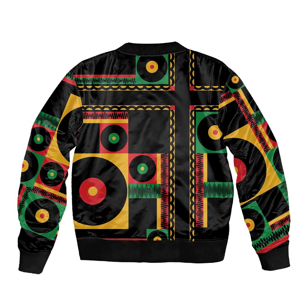 Jamaica Soccer 2026 Sleeve Zip Bomber Jacket Reggae Stylized