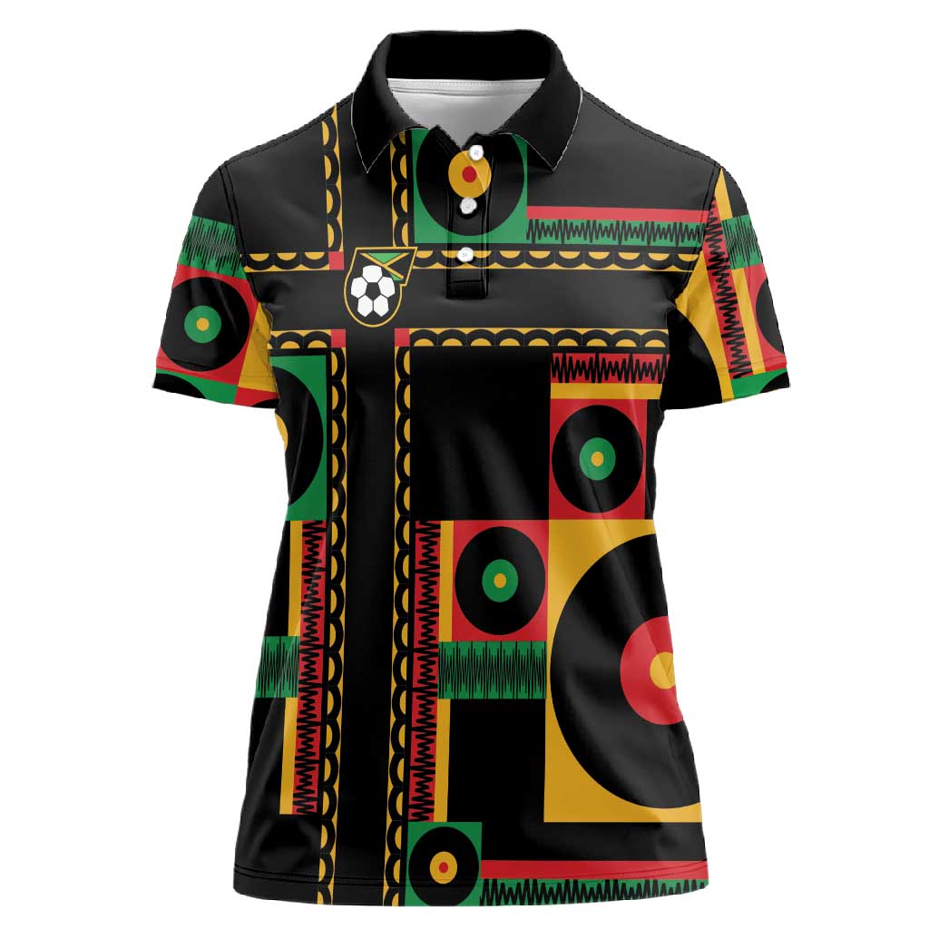 Jamaica Soccer 2026 Women Polo Shirt Reggae Stylized