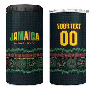 Custom Soccer 2026 Jamaica 4 in 1 Can Cooler Tumbler Reggae Music Spirit