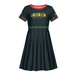 Custom Soccer 2026 Jamaica Kid Short Sleeve Dress Reggae Music Spirit