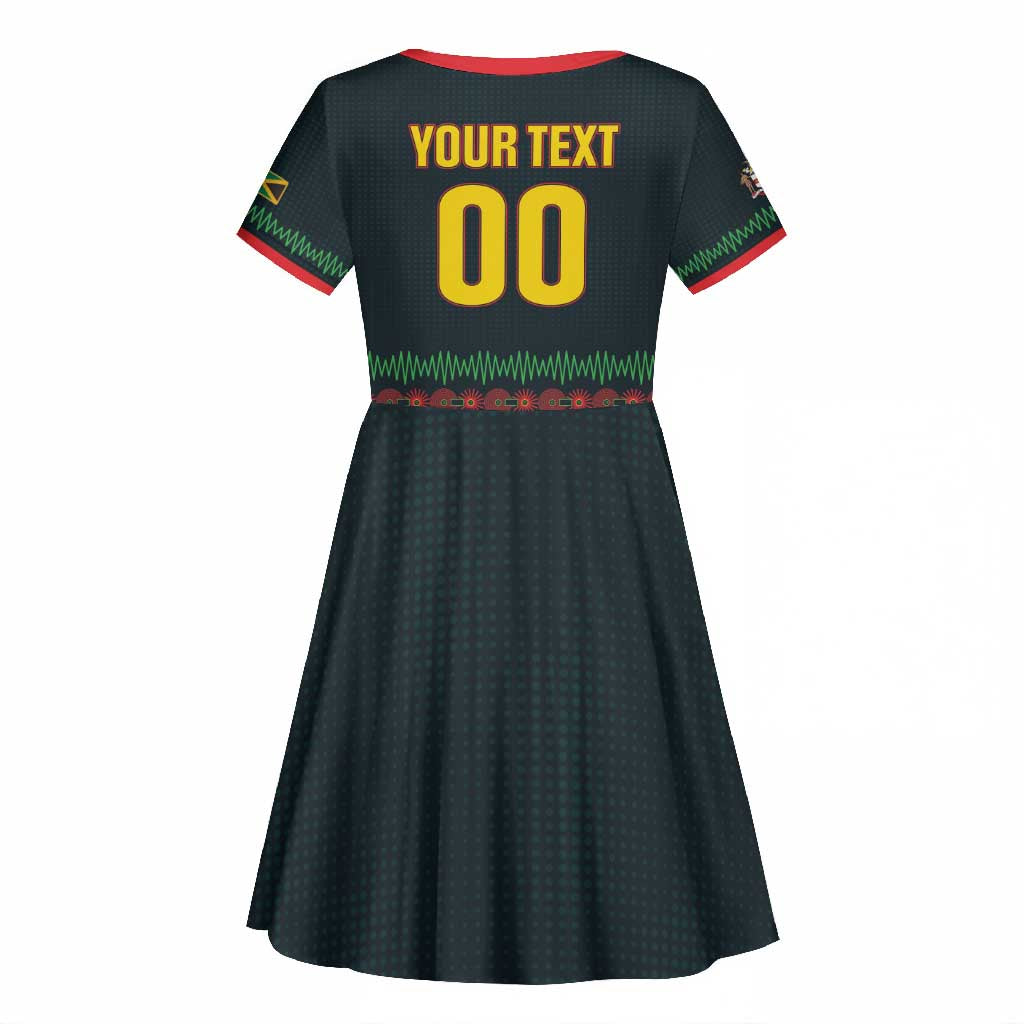 Custom Soccer 2026 Jamaica Kid Short Sleeve Dress Reggae Music Spirit