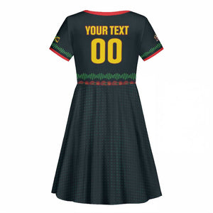 Custom Soccer 2026 Jamaica Kid Short Sleeve Dress Reggae Music Spirit