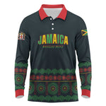 Custom Soccer 2026 Jamaica Long Sleeve Polo Shirt Reggae Music Spirit