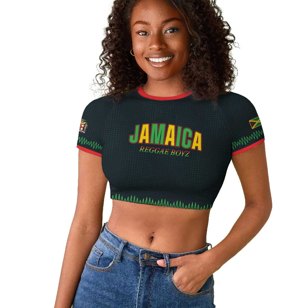 Custom Soccer 2026 Jamaica Raglan Cropped T shirt Reggae Music Spirit