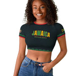 Custom Soccer 2026 Jamaica Raglan Cropped T shirt Reggae Music Spirit