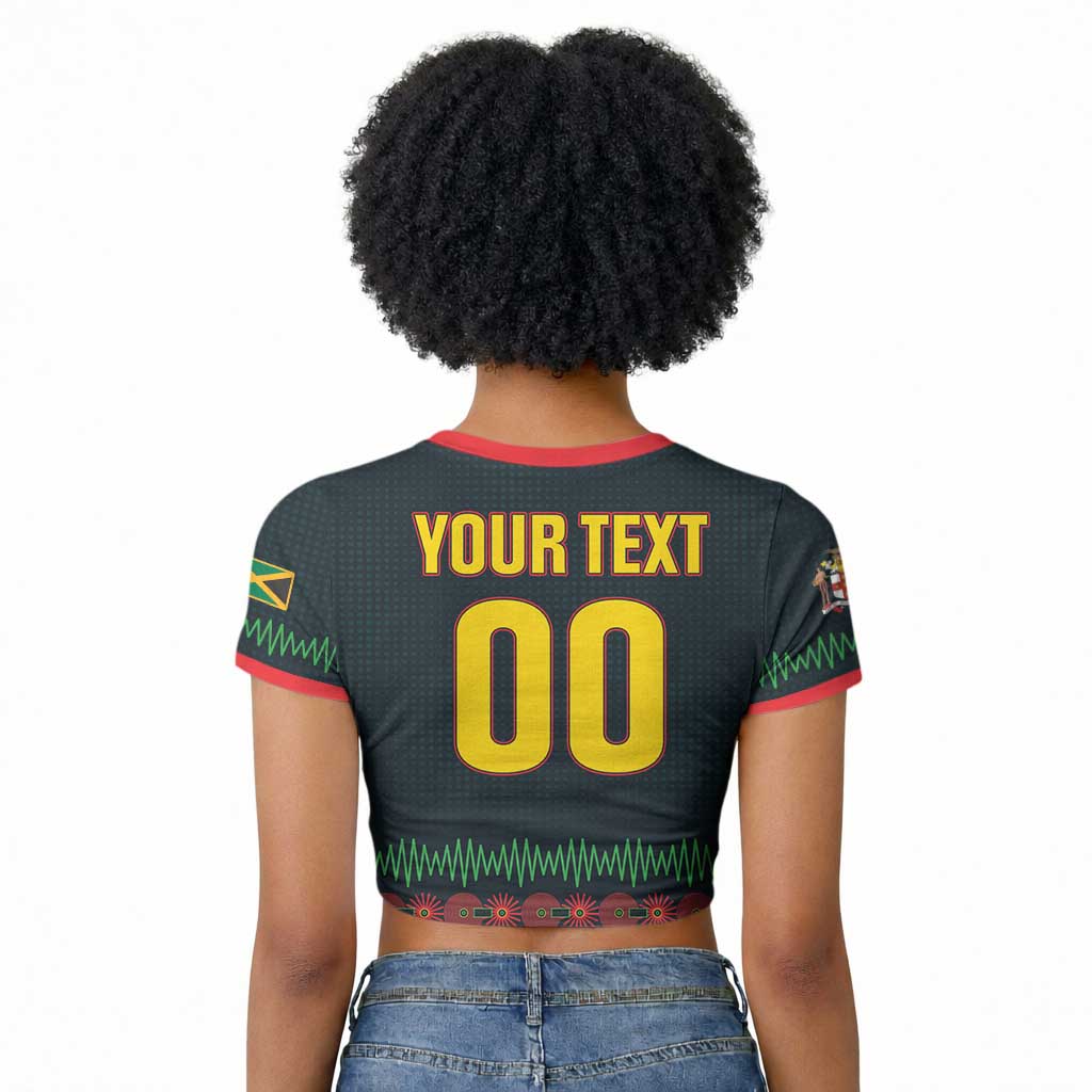 Custom Soccer 2026 Jamaica Raglan Cropped T shirt Reggae Music Spirit