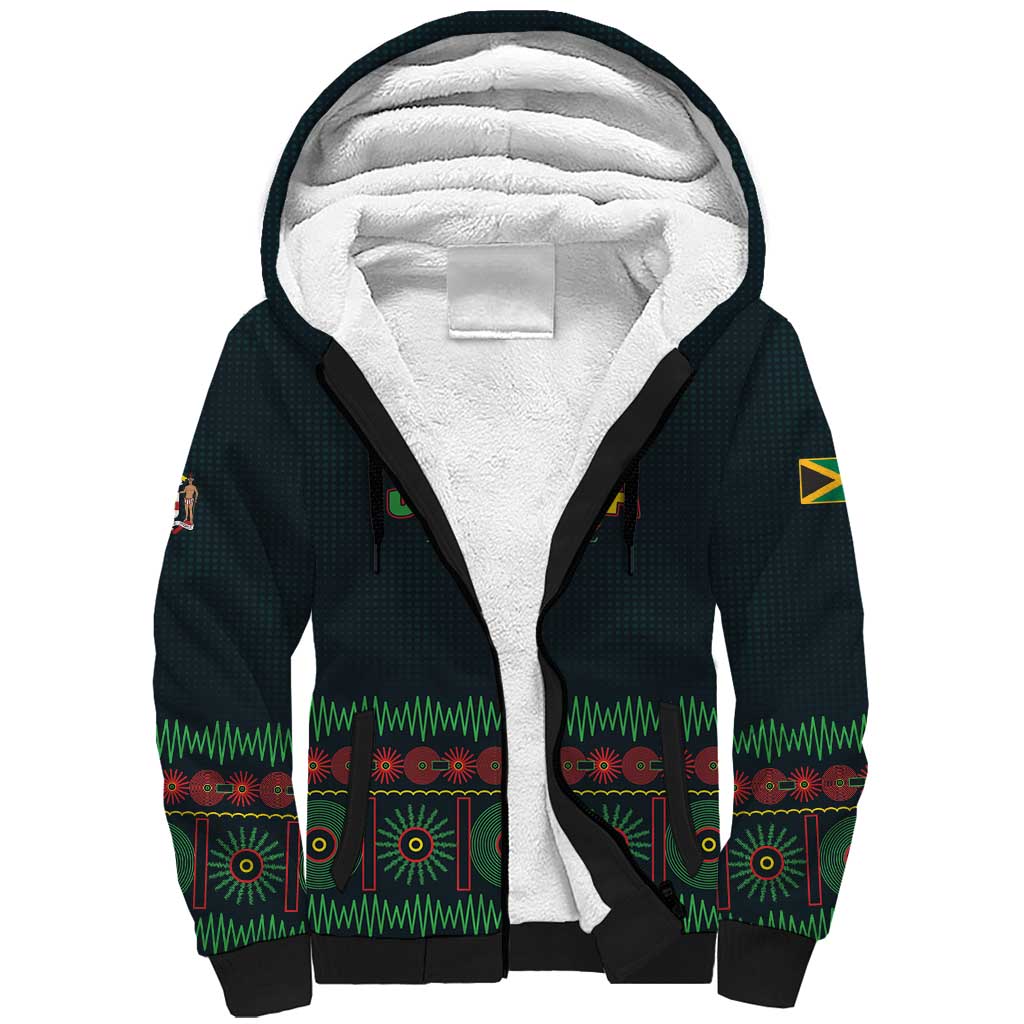 Custom Soccer 2026 Jamaica Sherpa Hoodie Reggae Music Spirit